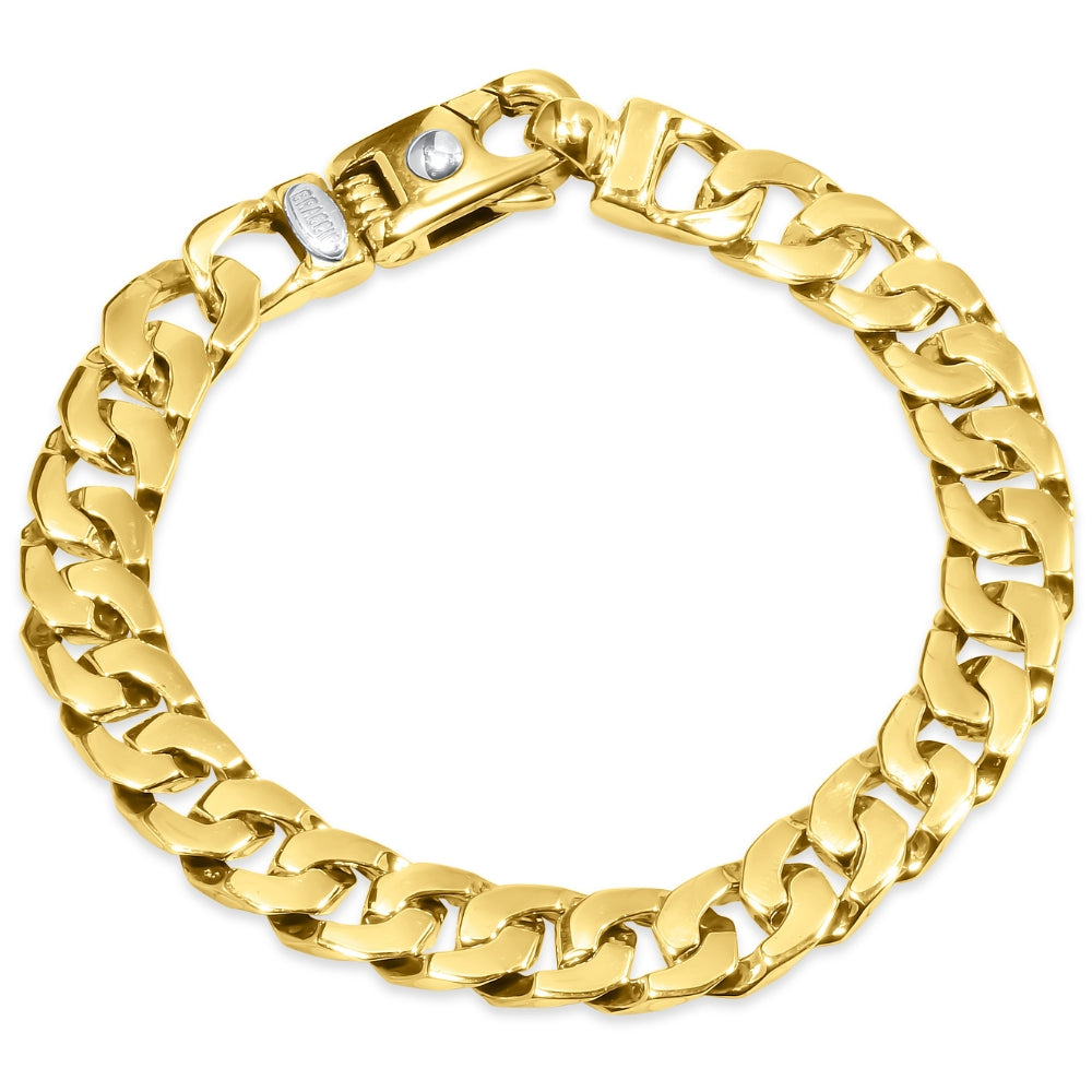 Braccio Men's 28 Gram Round Curb Link Solid Silver Bracelet 8.5"