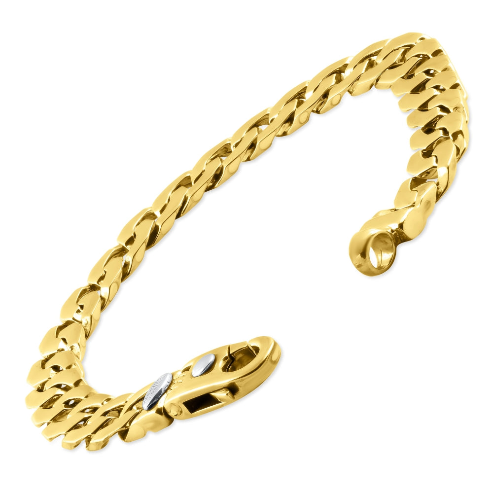 Braccio Men's 28 Gram Round Curb Link Solid Silver Bracelet 8.5"