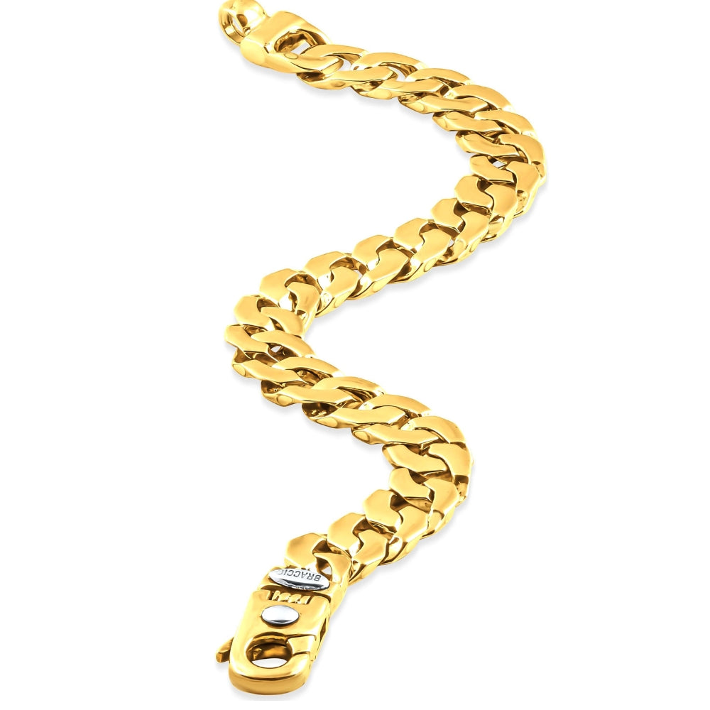 Braccio Men's 28 Gram Round Curb Link Solid Silver Bracelet 8.5"