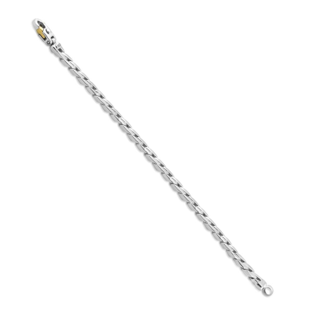 Braccio Men's 37 Gram Round Curb Link Solid Silver Bracelet 8.5"