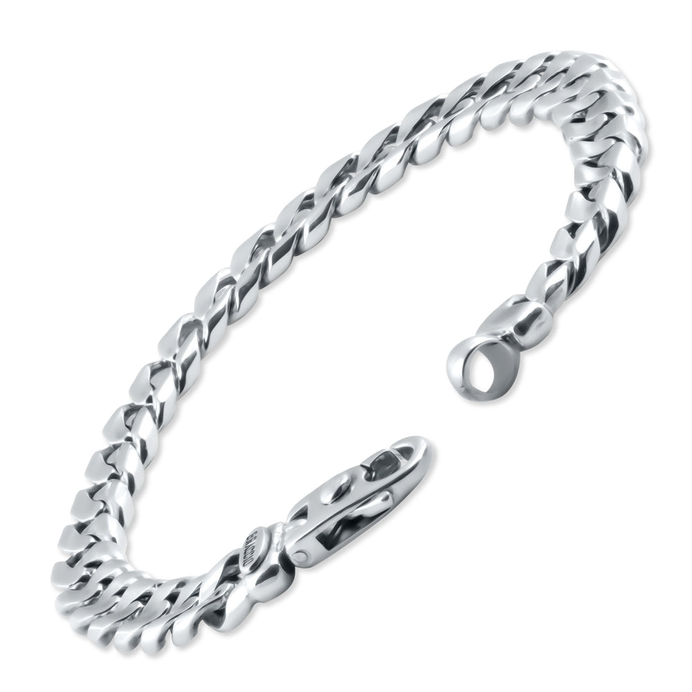 Braccio Men's 34 Gram Curb Link Solid Silver Bracelet 8.5"