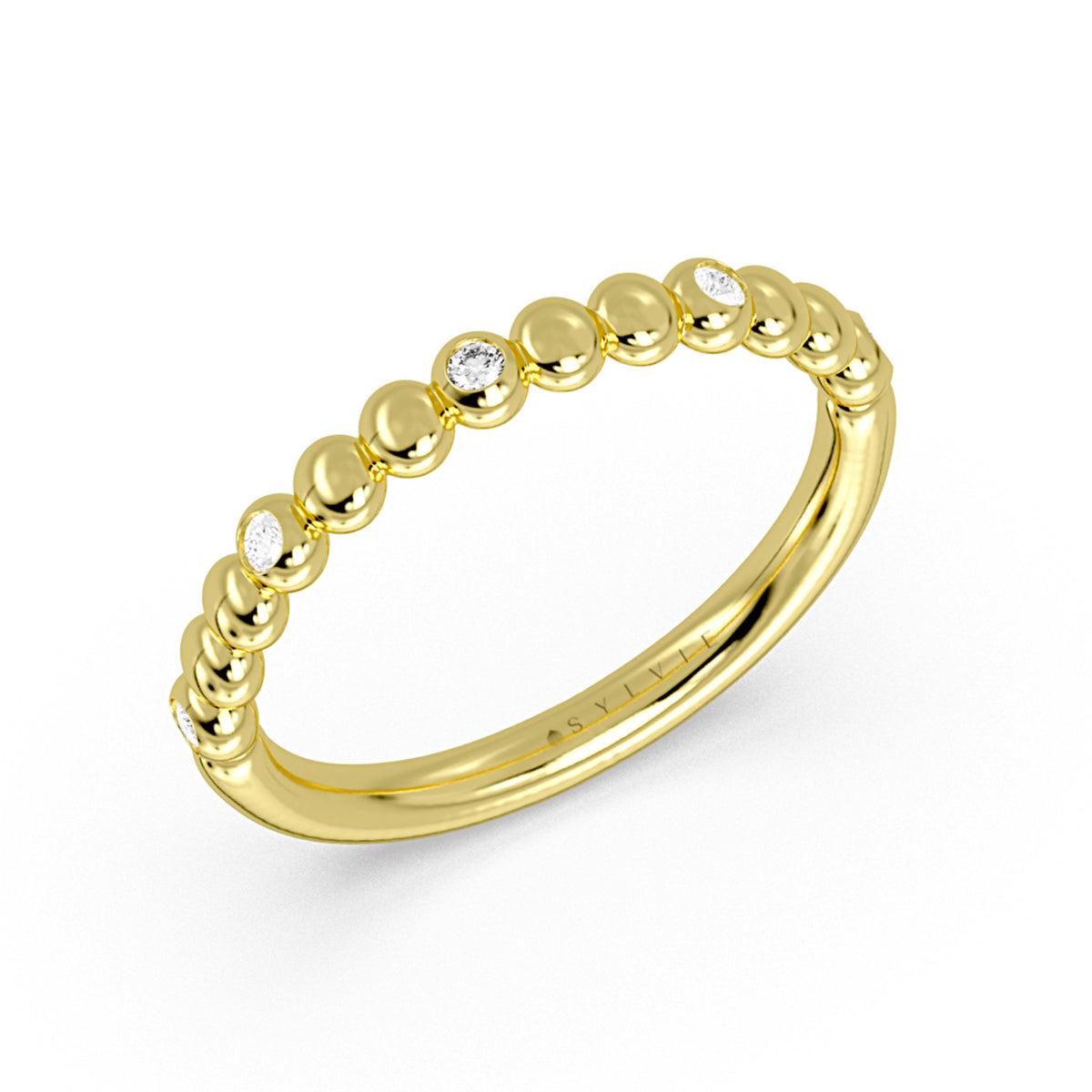 Diamond Bezel Stackable Ring