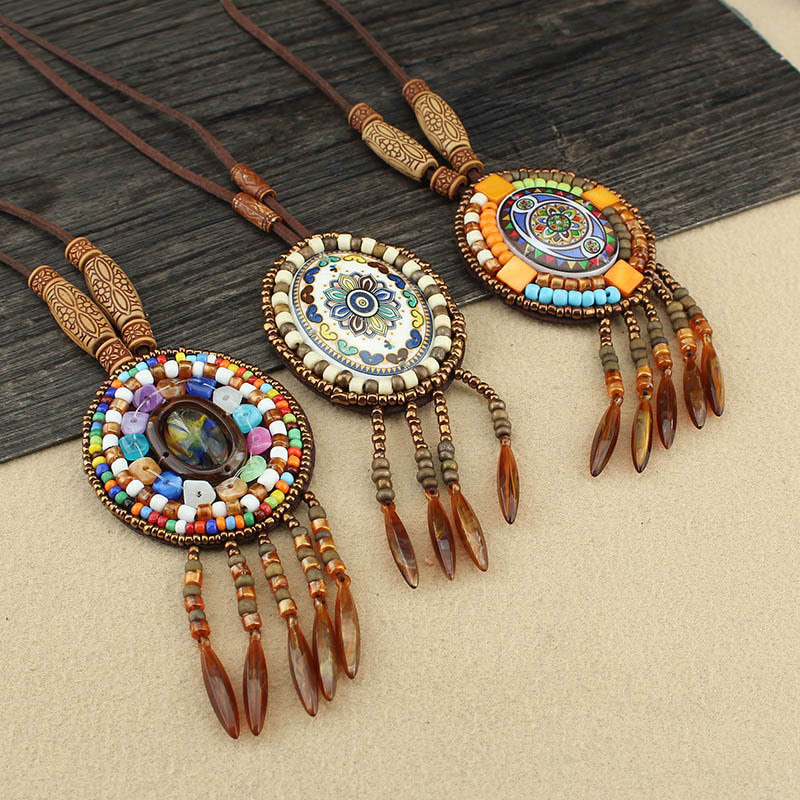Fortune Jewel Mandala Pattern Beads Creativity Necklace Pendant