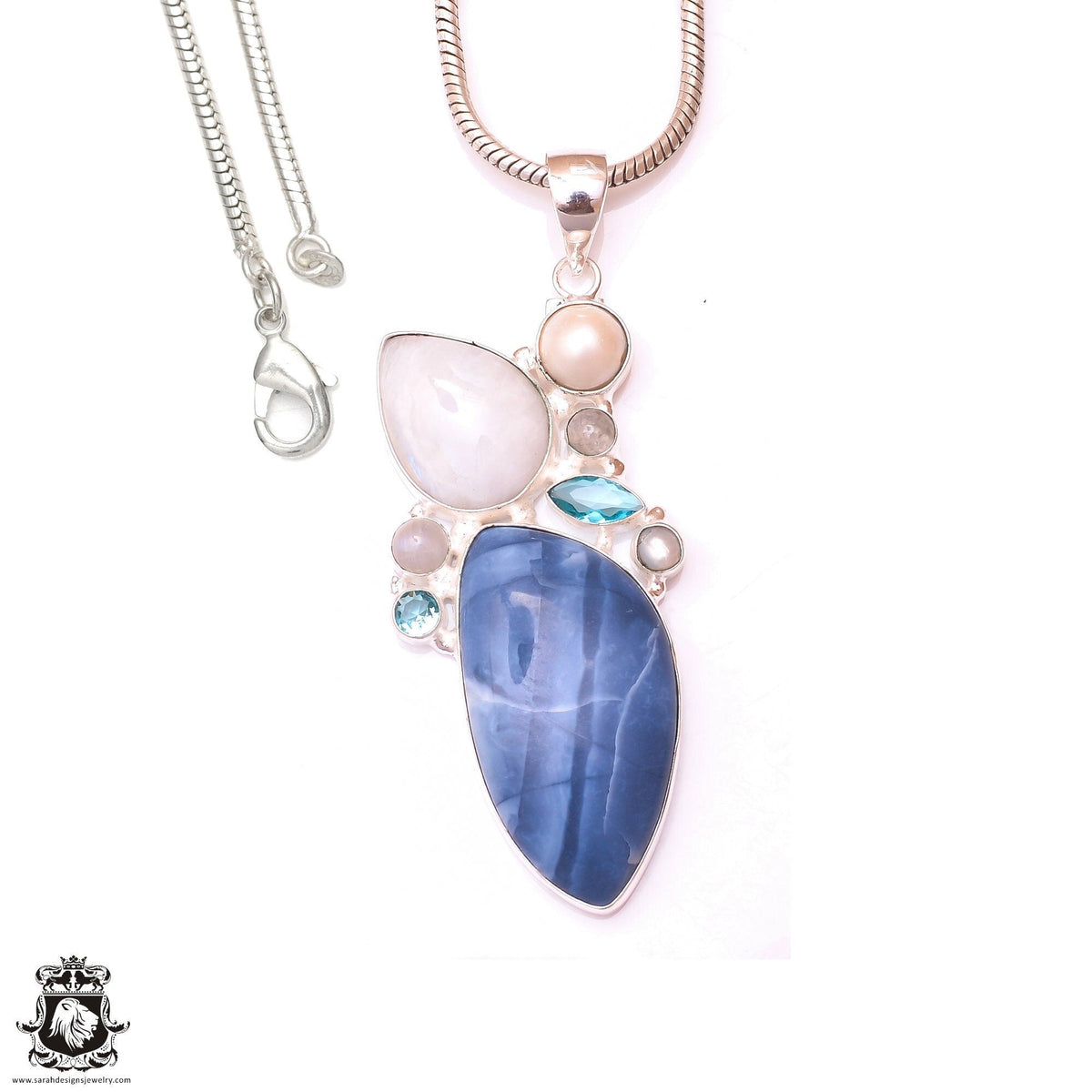 Owyhee Opal Moonstone Pearl Pendant & 3MM Italian Chain P9808