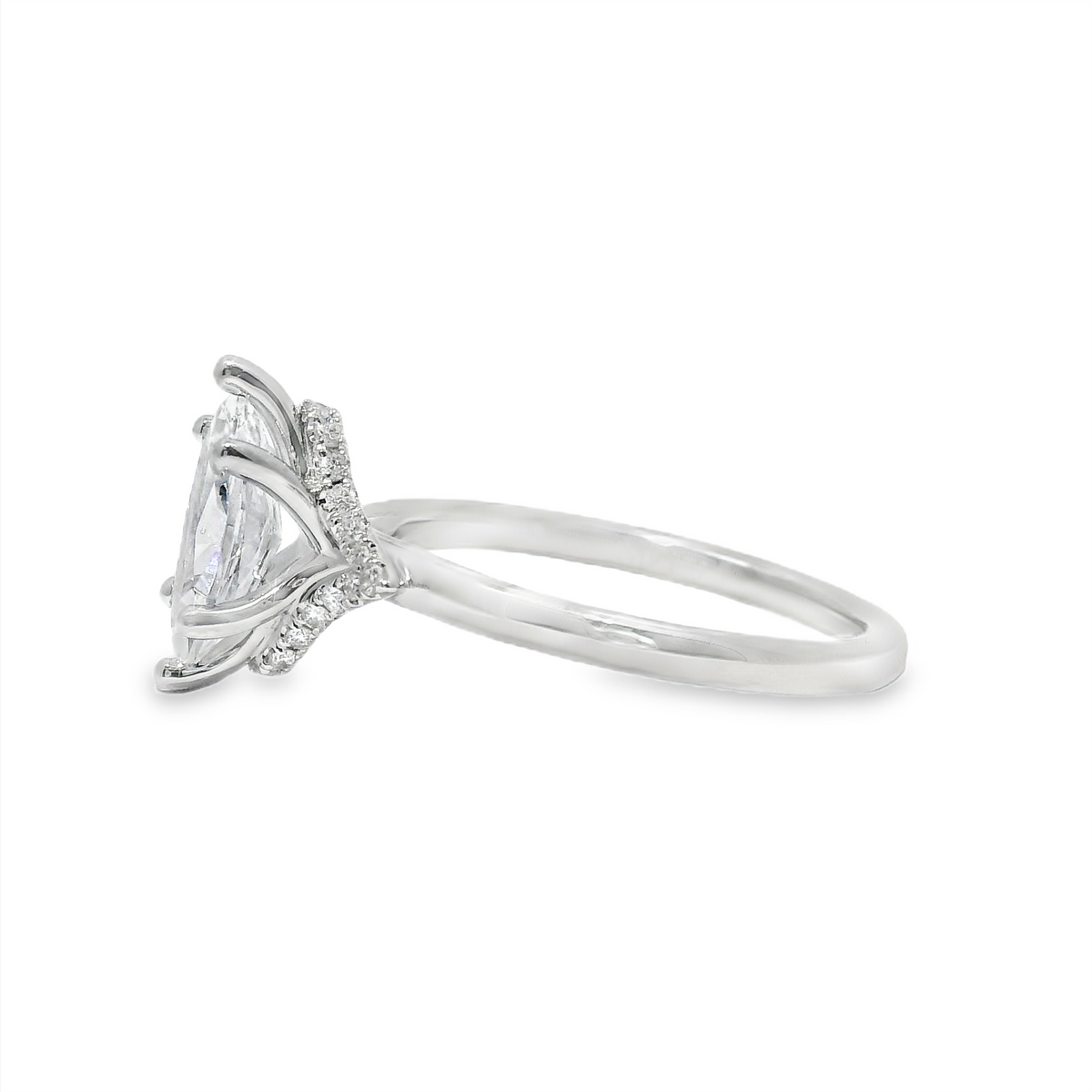 Marquise Diamond Accented Engagement Ring