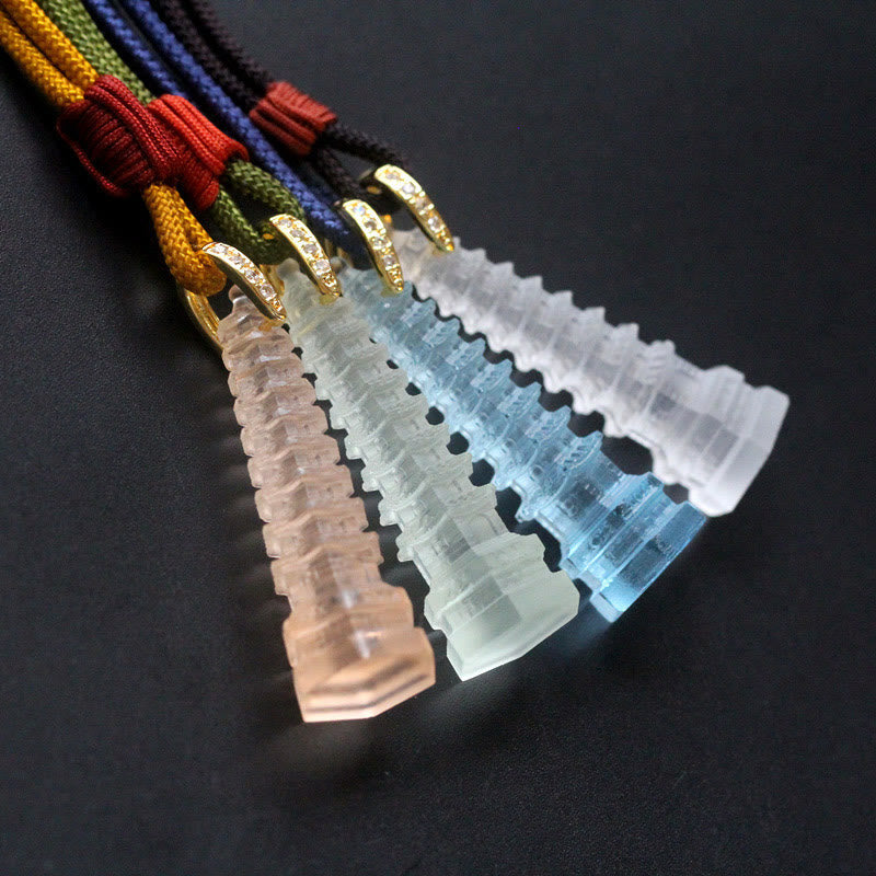 Fortune Jewel Liuli Ancient Pagoda Wisdom Necklace