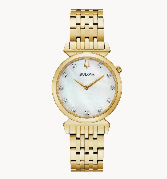 Lady's Bulova "Regatta" with Mother of Pearl Diamond Dial