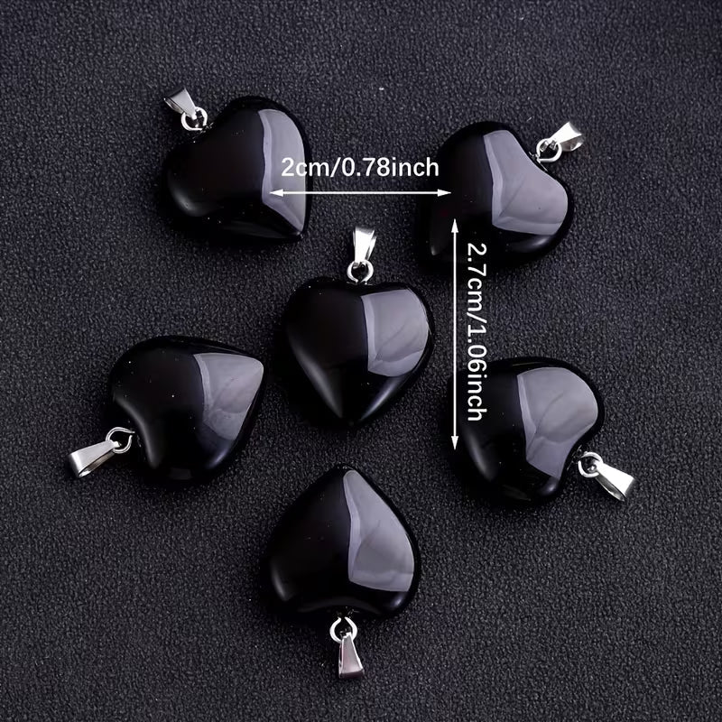 Heart Black Obsidian Pendant