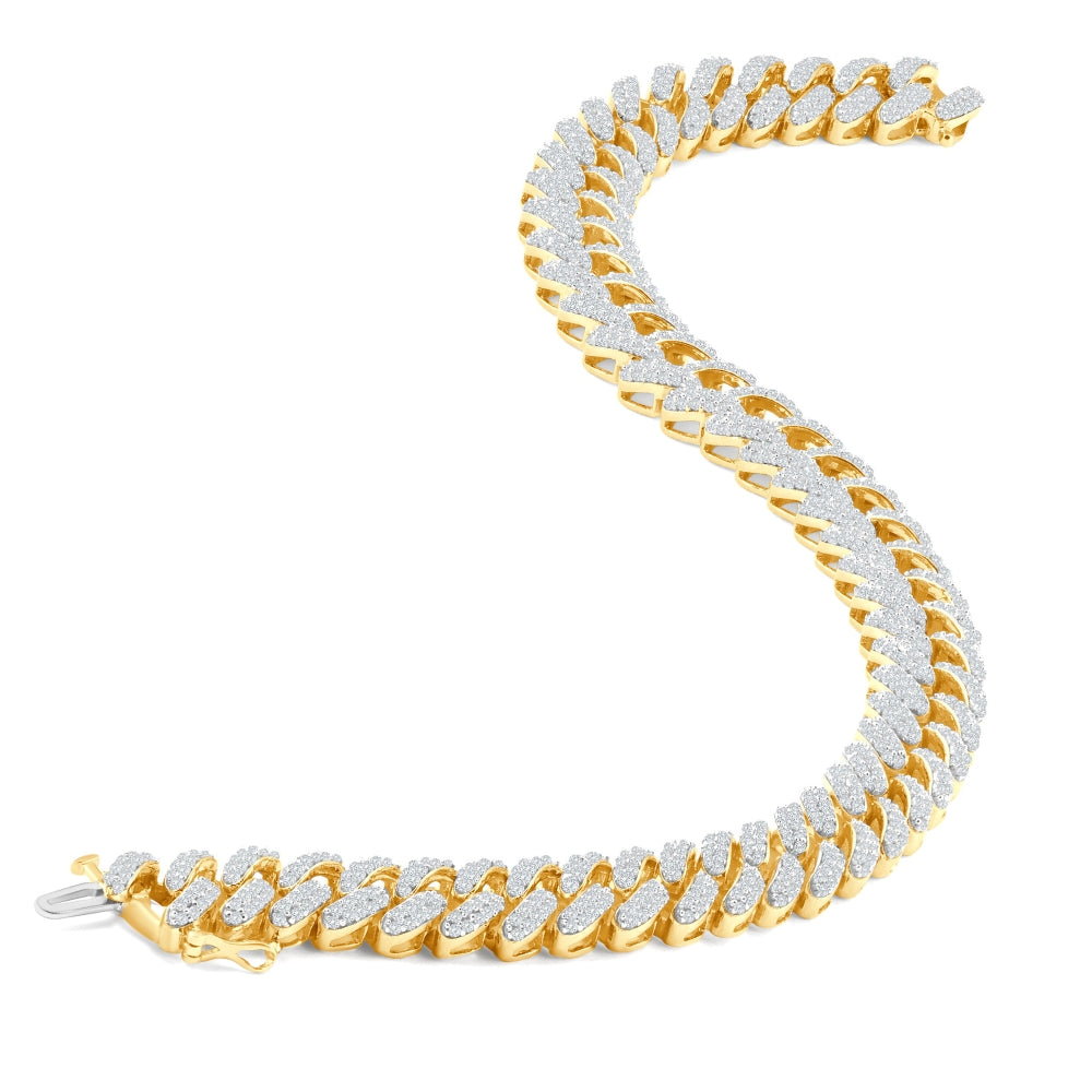 4.42Ct Men's Diamond Cuban 8.5" Bracelet 10k Yellow Gold Heavy 26 Grams 9.6mm