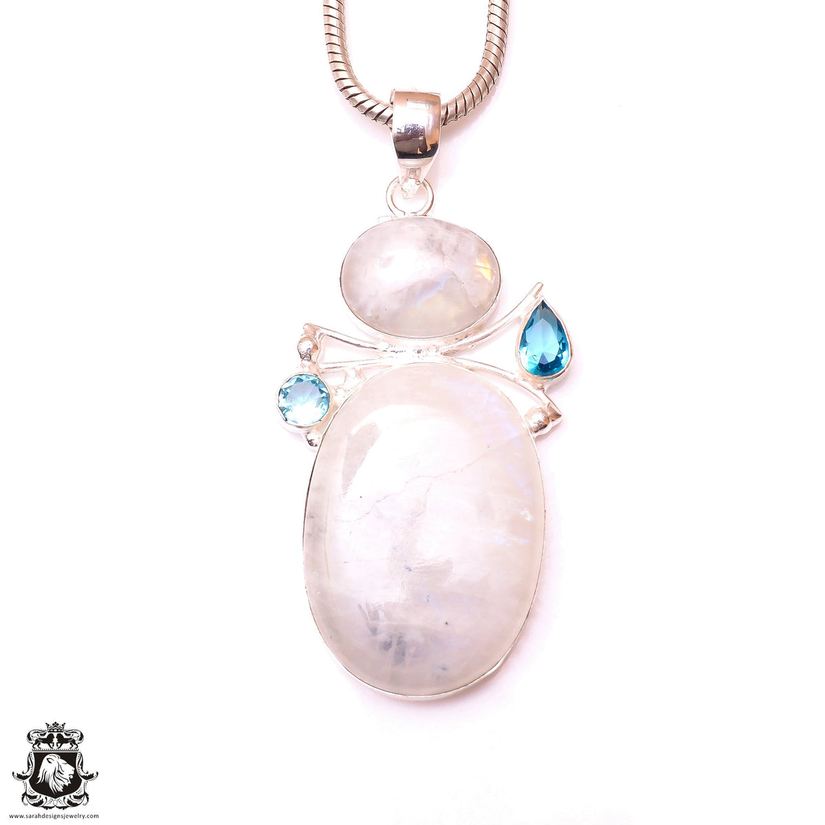 Rainbow Moonstone Pendant & 3MM Italian Chain P10050