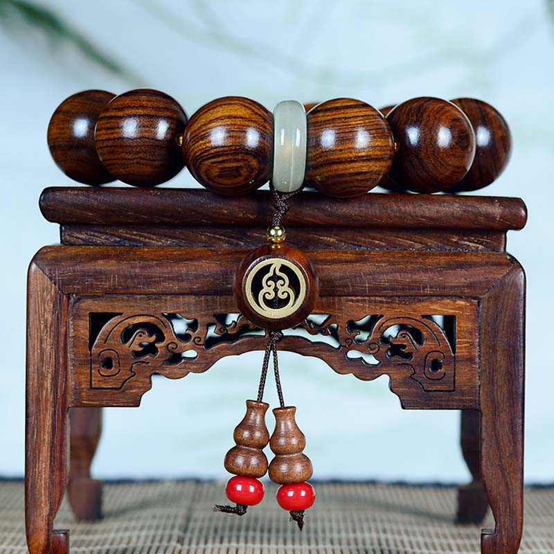Fortune Jewel Rosewood Warmth Calm Gourd Charm Bracelet
