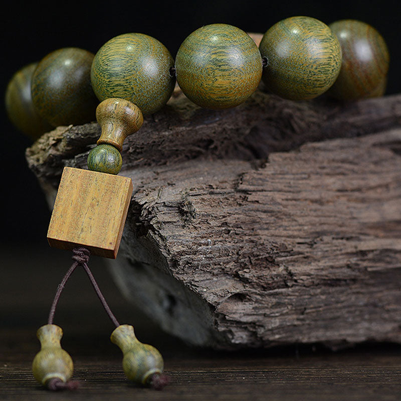 Fortune Jewel Tibetan Green Sandalwood Cure Bracelet
