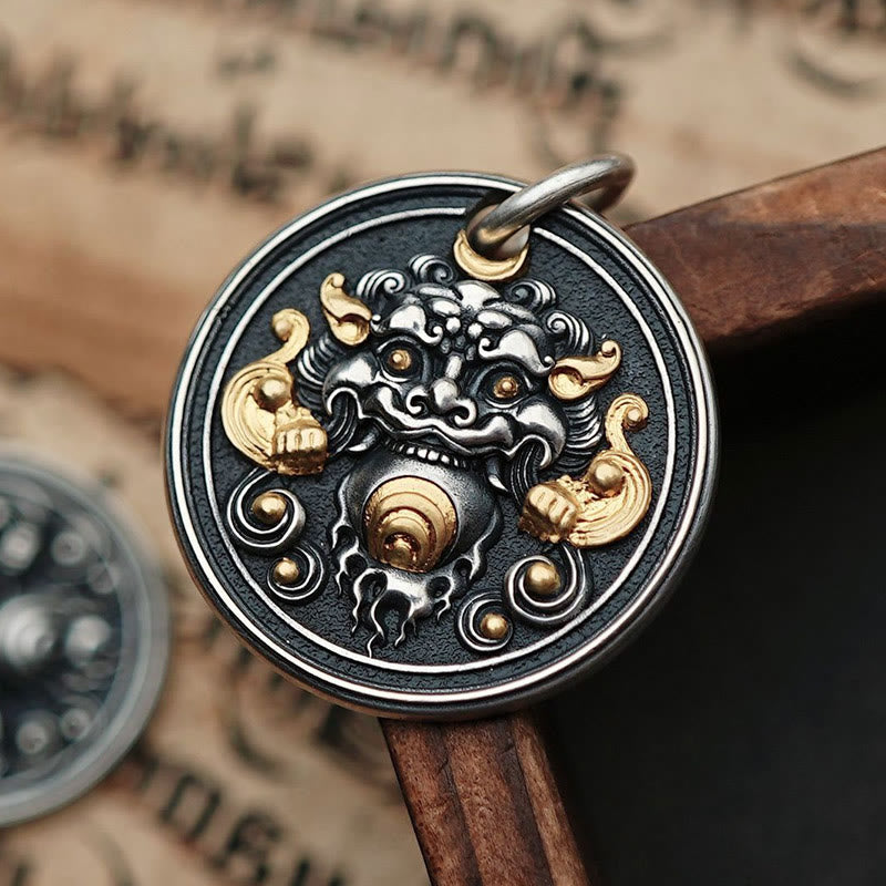 Fortune Jewel Tibetan Kirtimukha Amulet Healing Necklace Pendant