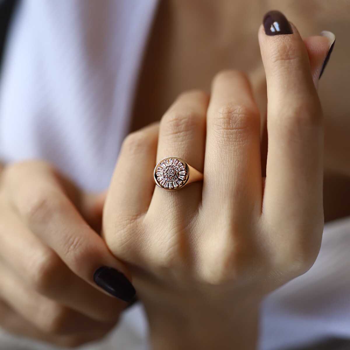 Baguette Gold Signet Ring