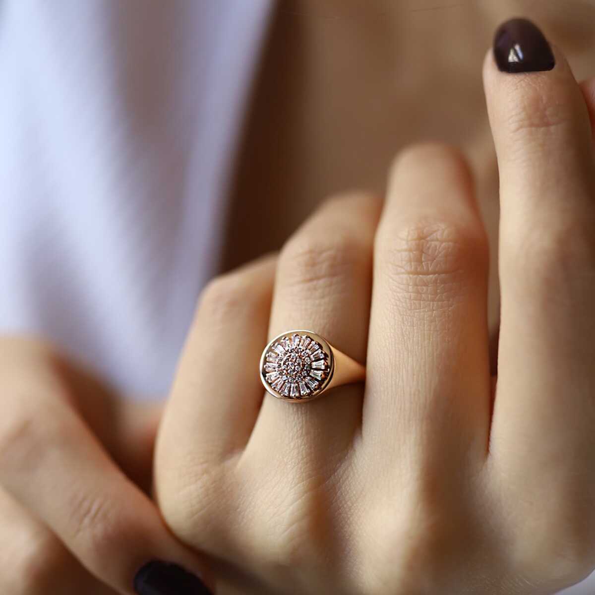 Baguette Gold Signet Ring