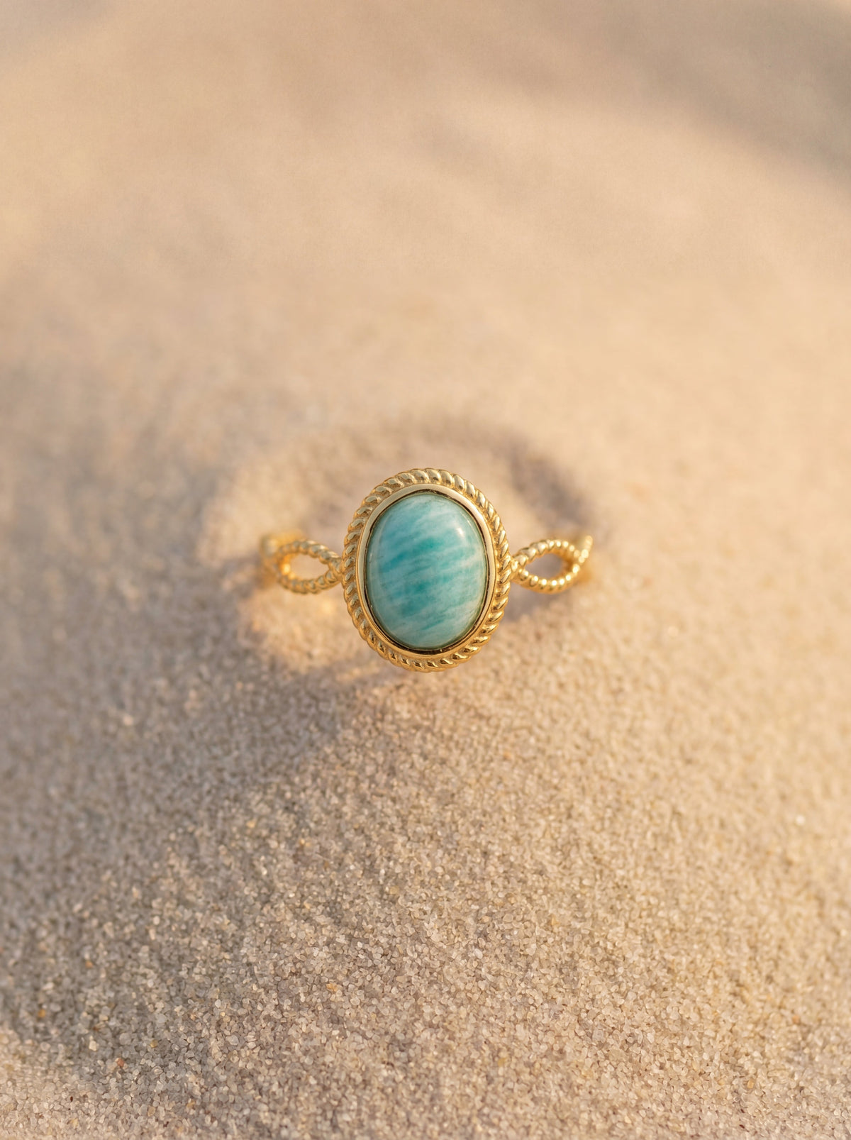 Bague Saint Germain | Pierre Naturelle Torsadée Plaquée Or – Univers Parisienne Chic