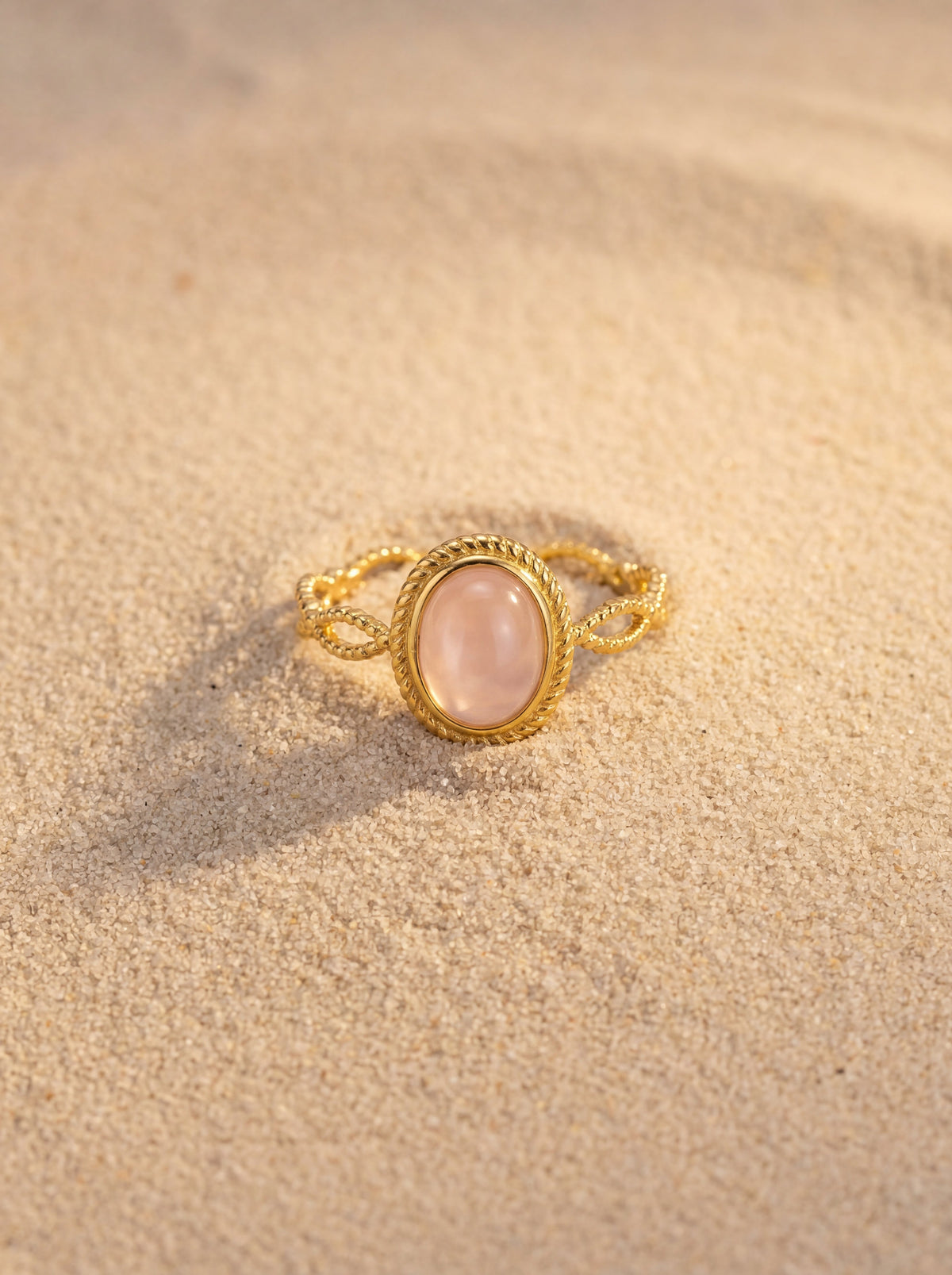 Bague Saint Germain | Pierre Naturelle Torsadée Plaquée Or – Univers Parisienne Chic