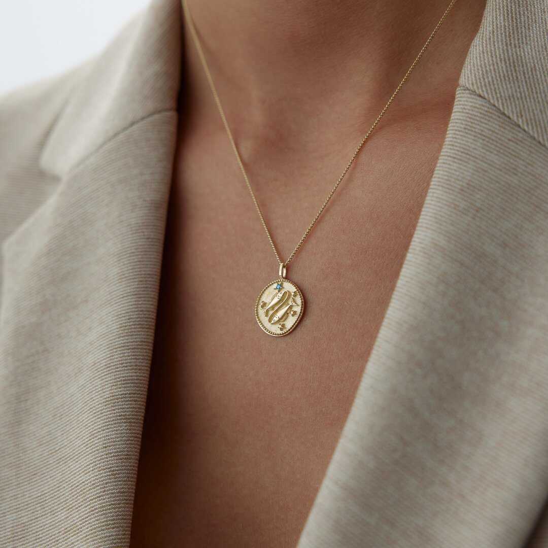 14k Gold Pisces Necklace