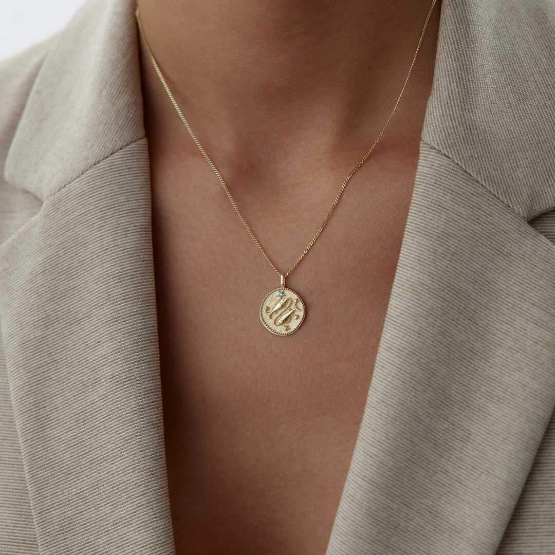 14k Gold Pisces Necklace