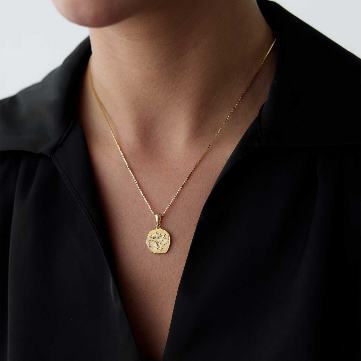 14k Gold Pisces Necklace