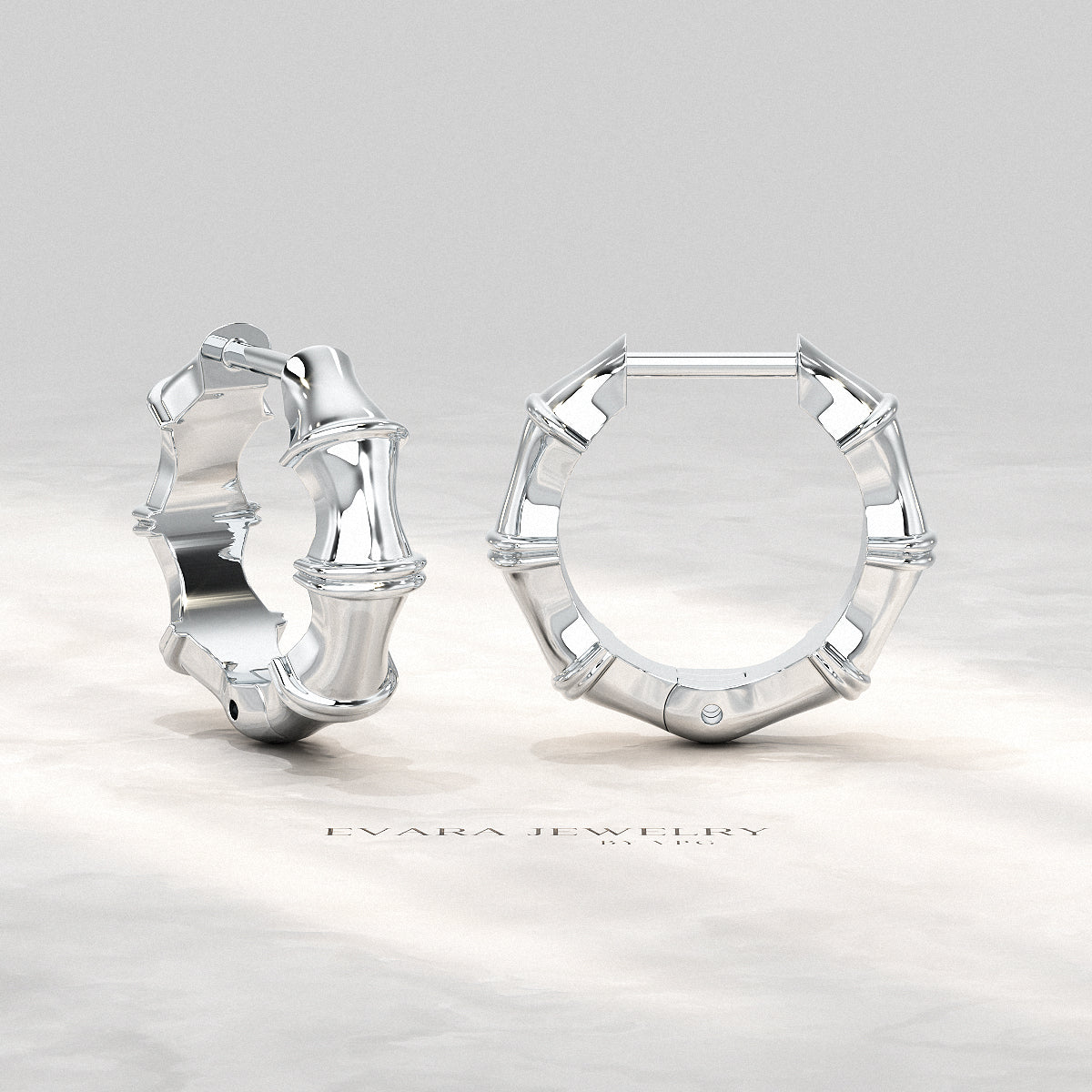 Bamboo Inspired Gold Hoop Earrings