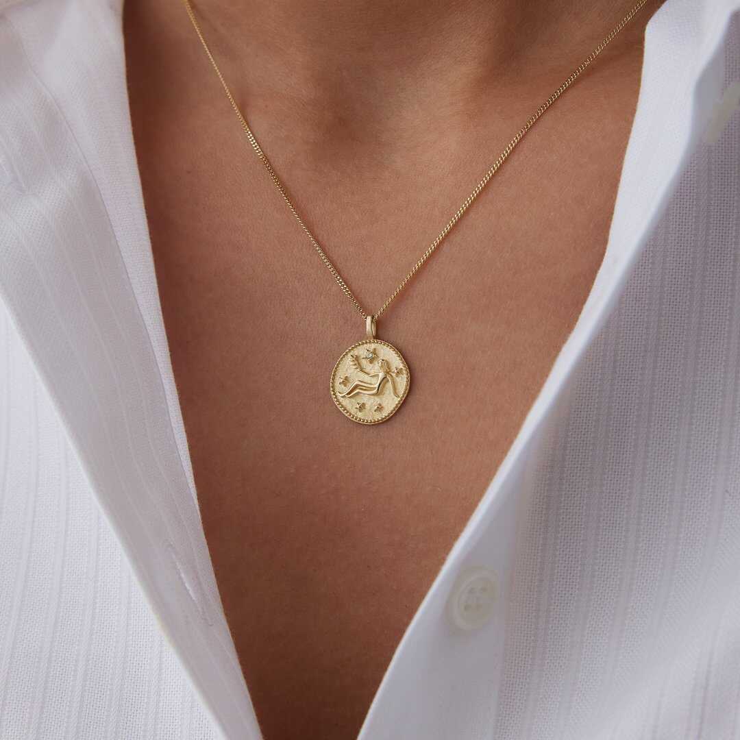14k Gold Virgo Necklace