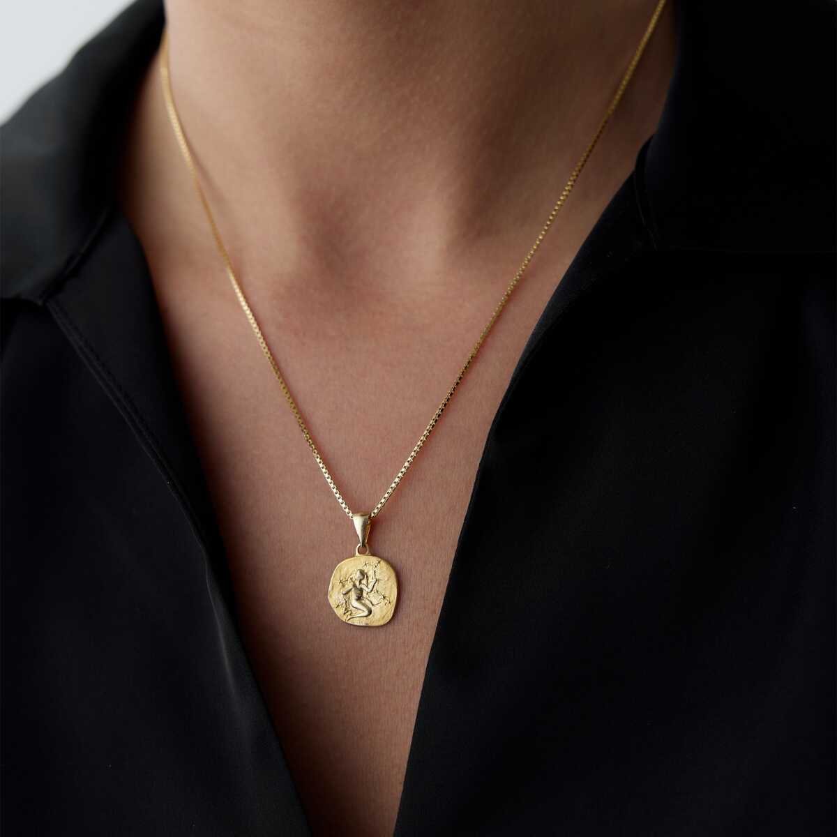 14k Gold Virgo Zodiac Necklace