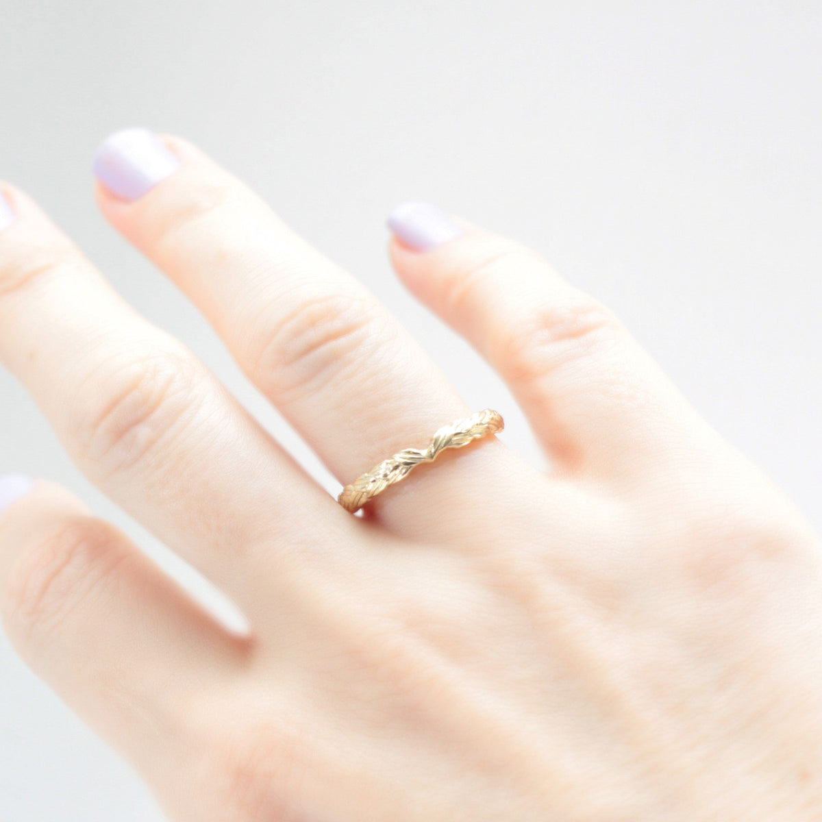 Bay Laurel Leaf Wedding Ring