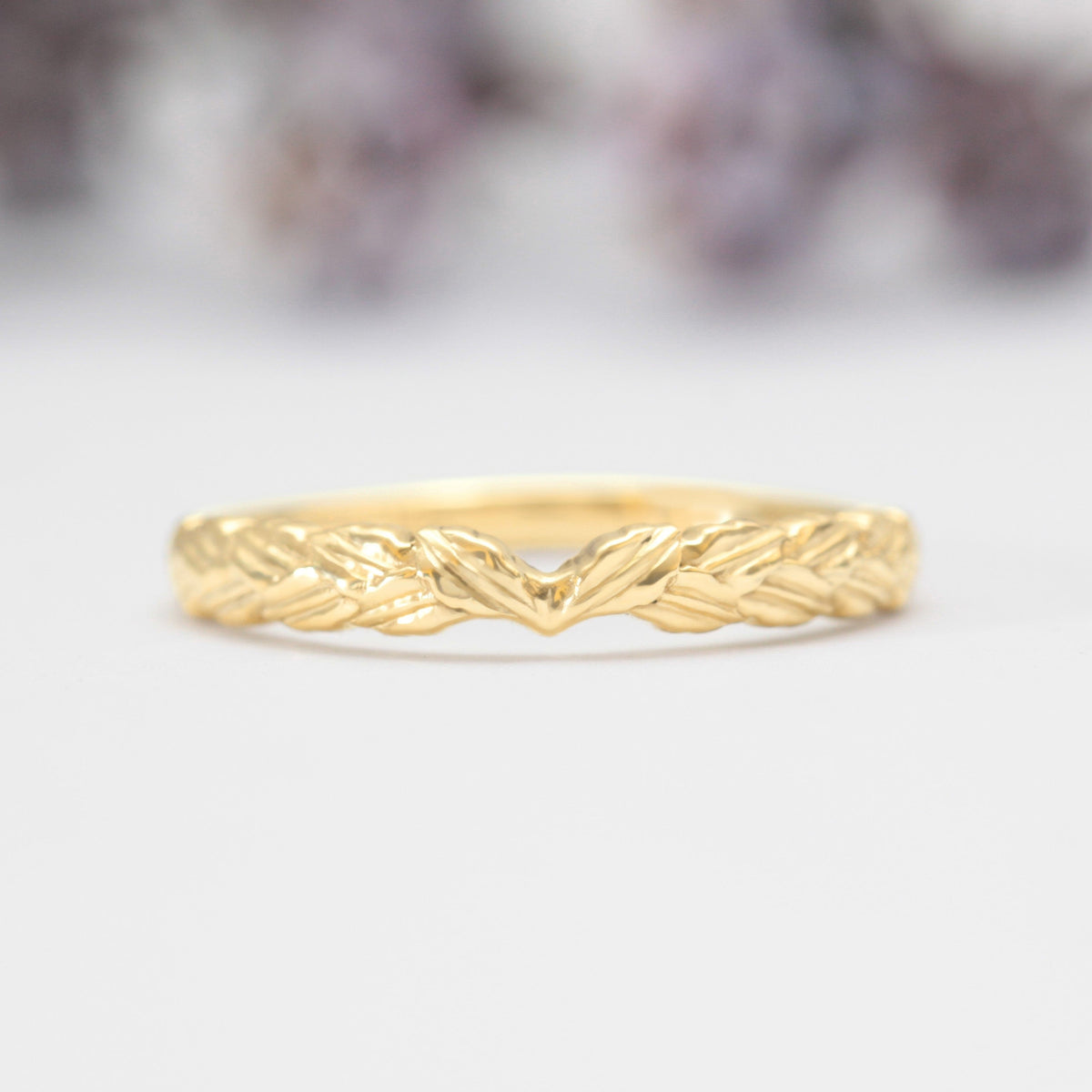 Bay Laurel Leaf Wedding Ring
