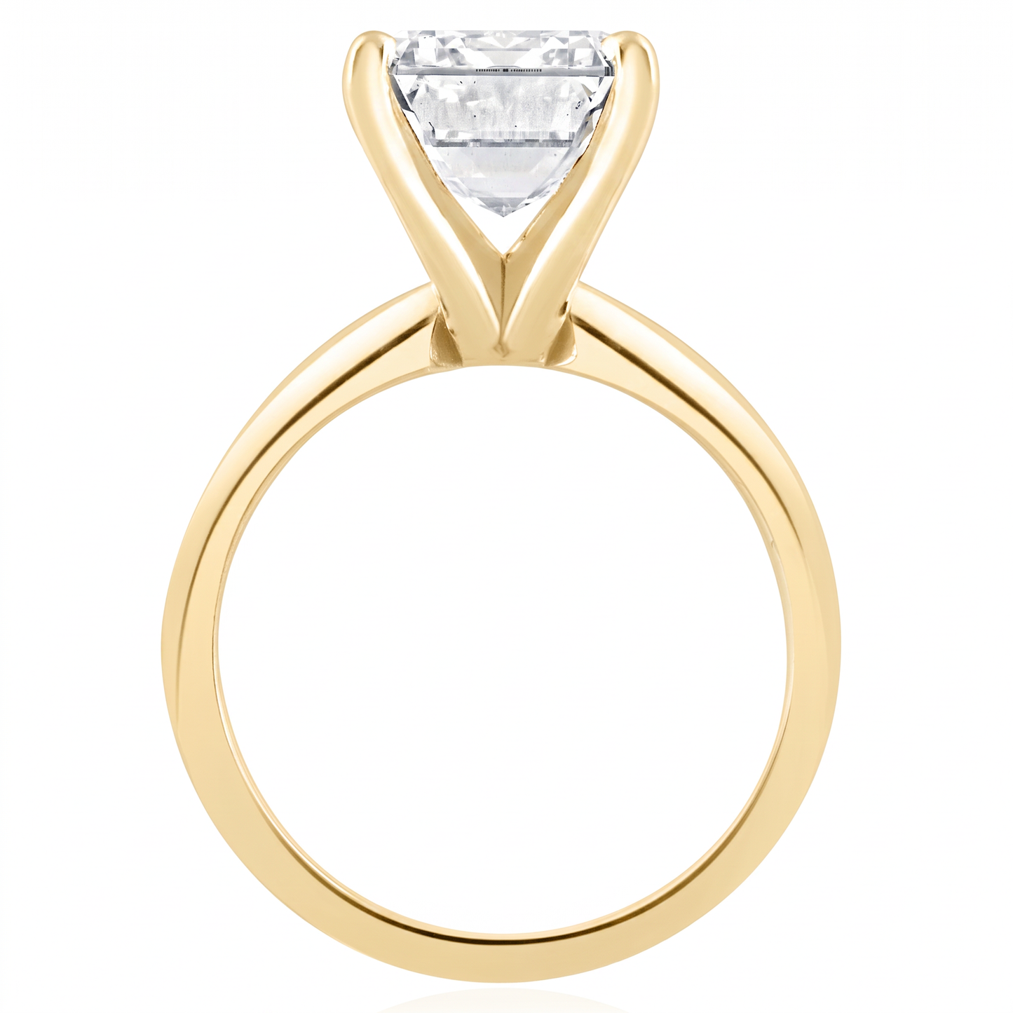 Certified 4Ct Emerald Cut Solitaire Diamond Engagement Ring Lab Grown 14k