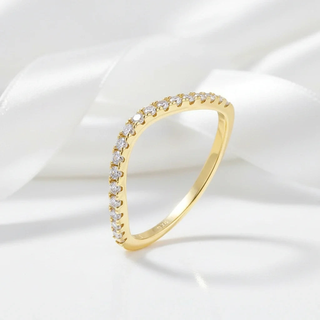 Single Stackable Curve Diamond Option Ring