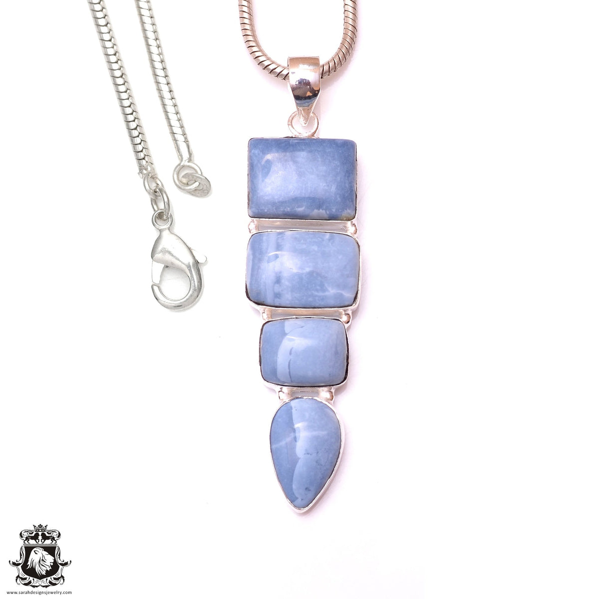 Blue Owyhee Opal Pendant & 3MM Italian Chain P10107