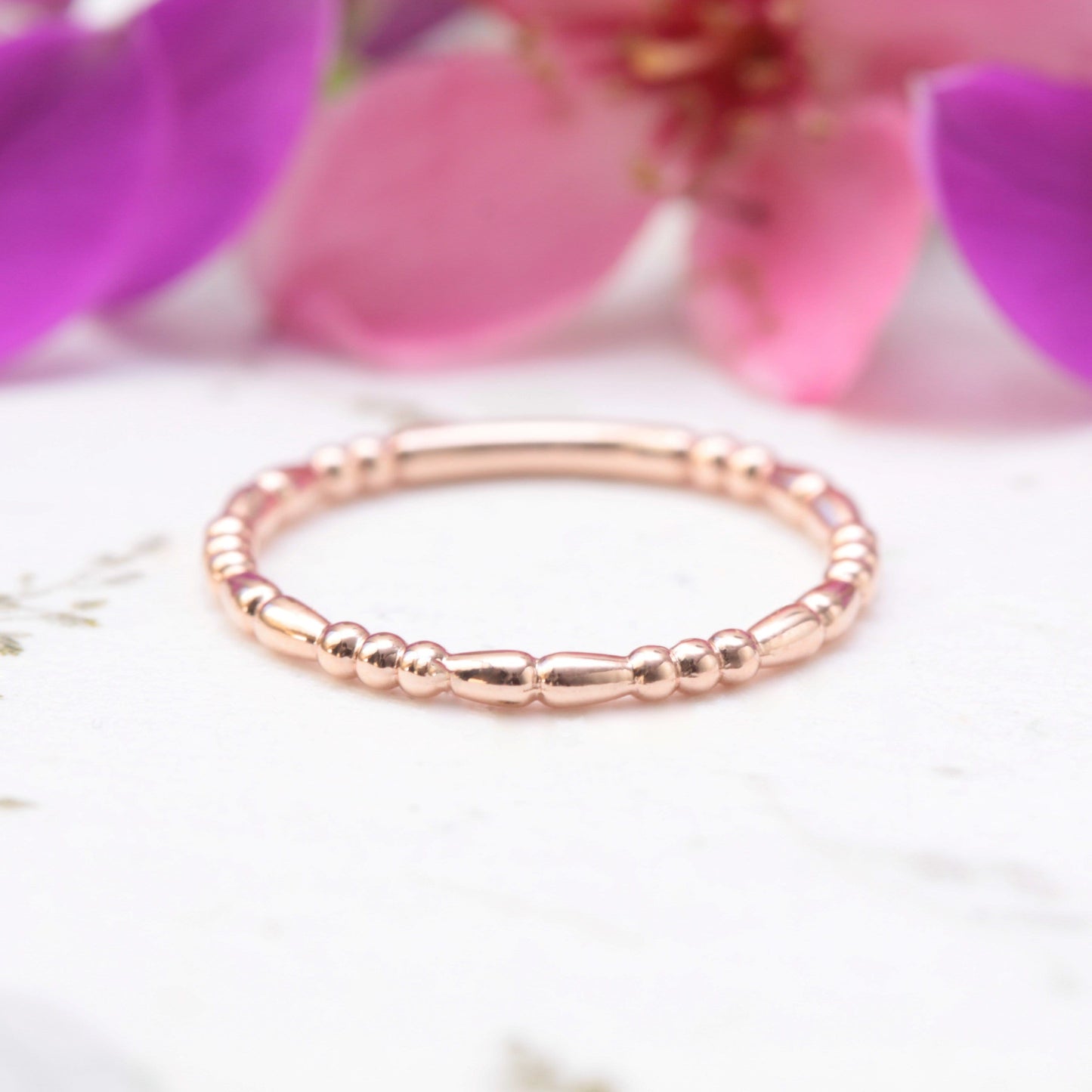 Beaded Stacking Wedding Ring