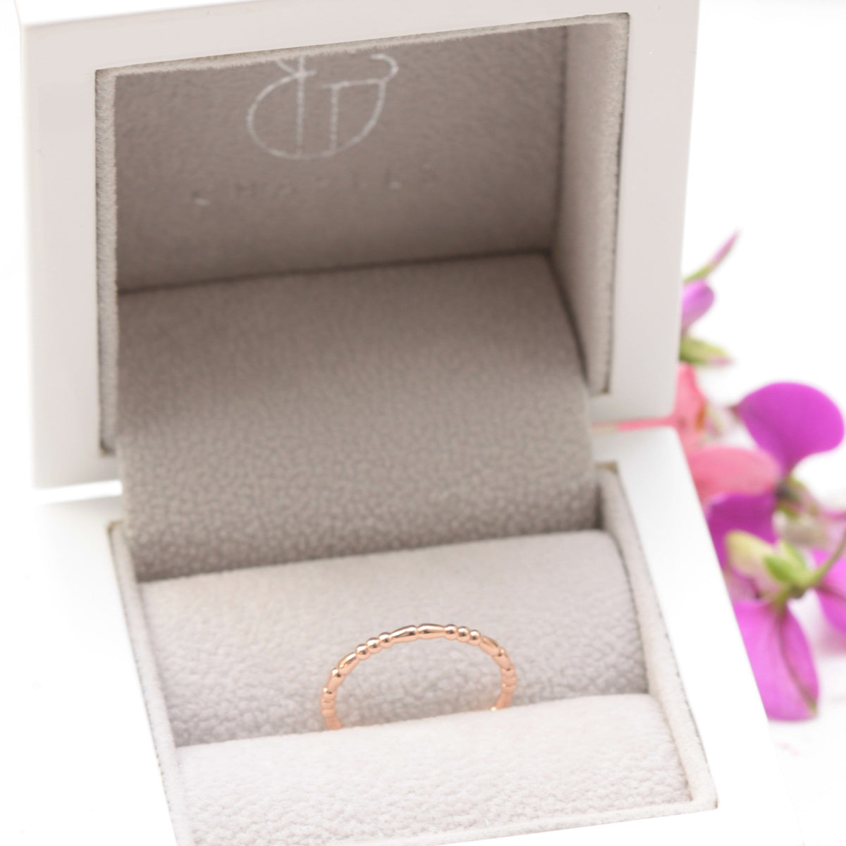 Beaded Stacking Wedding Ring