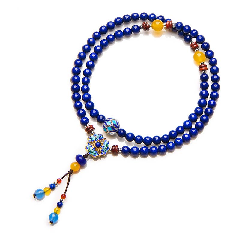 Fortune Jewel Lazurite Yellow Agate Positive Bracelet