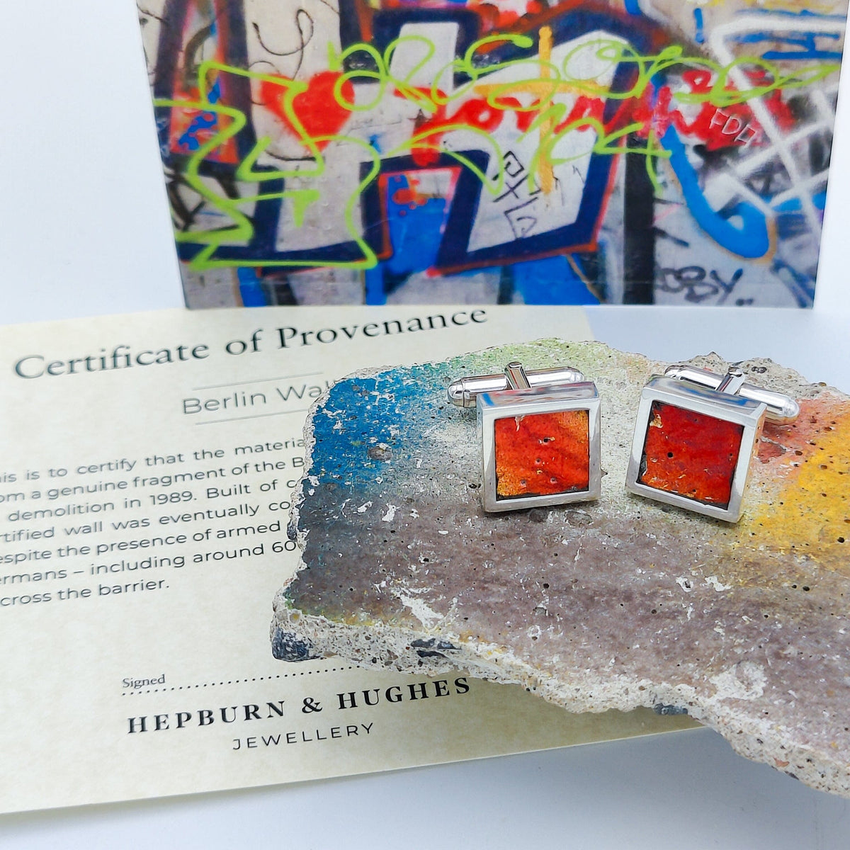 Berlin Wall Graffiti Cufflinks | Historical Gift | 7 options | Sterling Silver