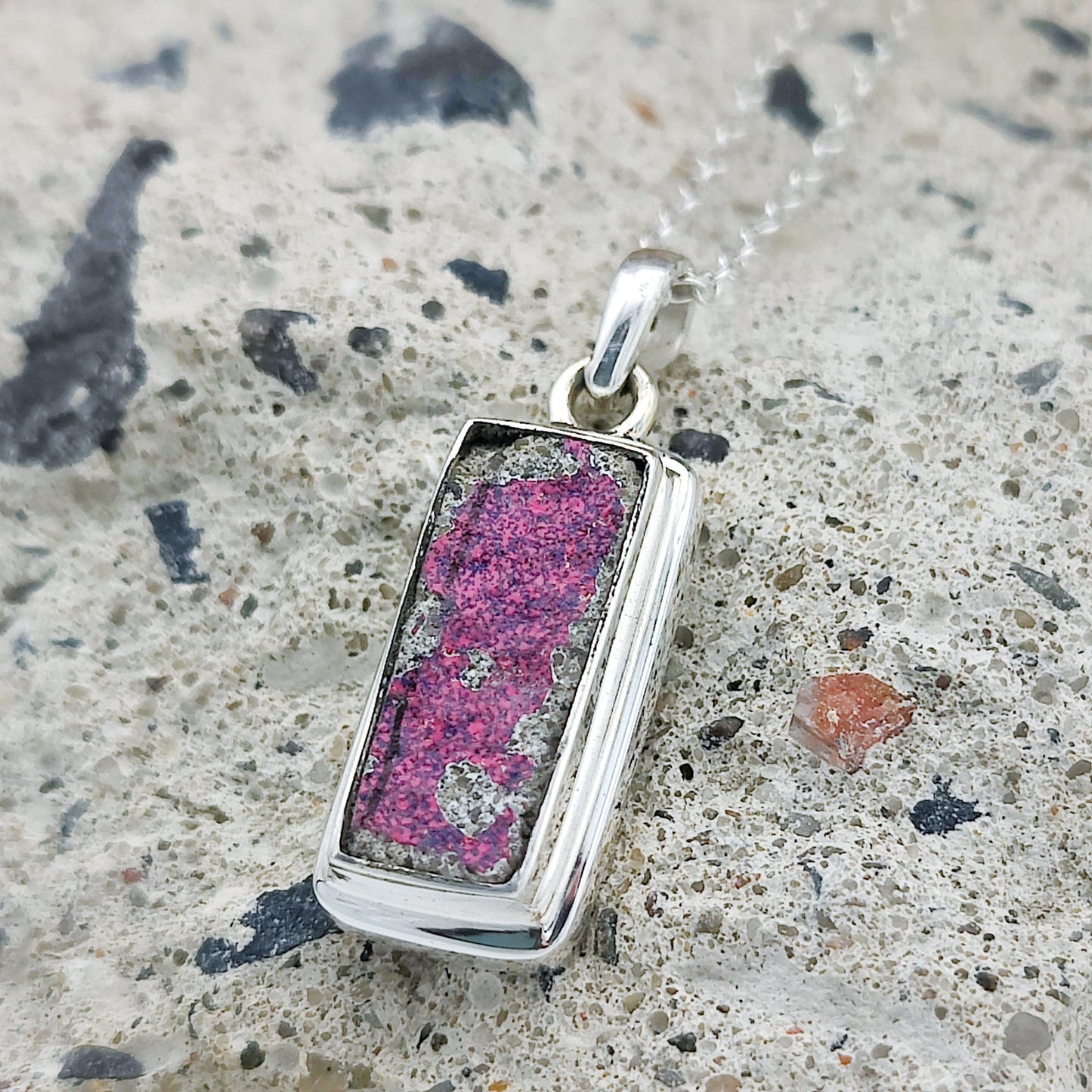 Berlin wall Pendant | Purple Graffiti | Sterling Silver