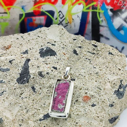Berlin wall Pendant | Purple Graffiti | Sterling Silver