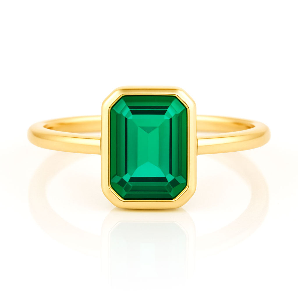 Emerald-Shape Lab Grown Emerald Loose Stone