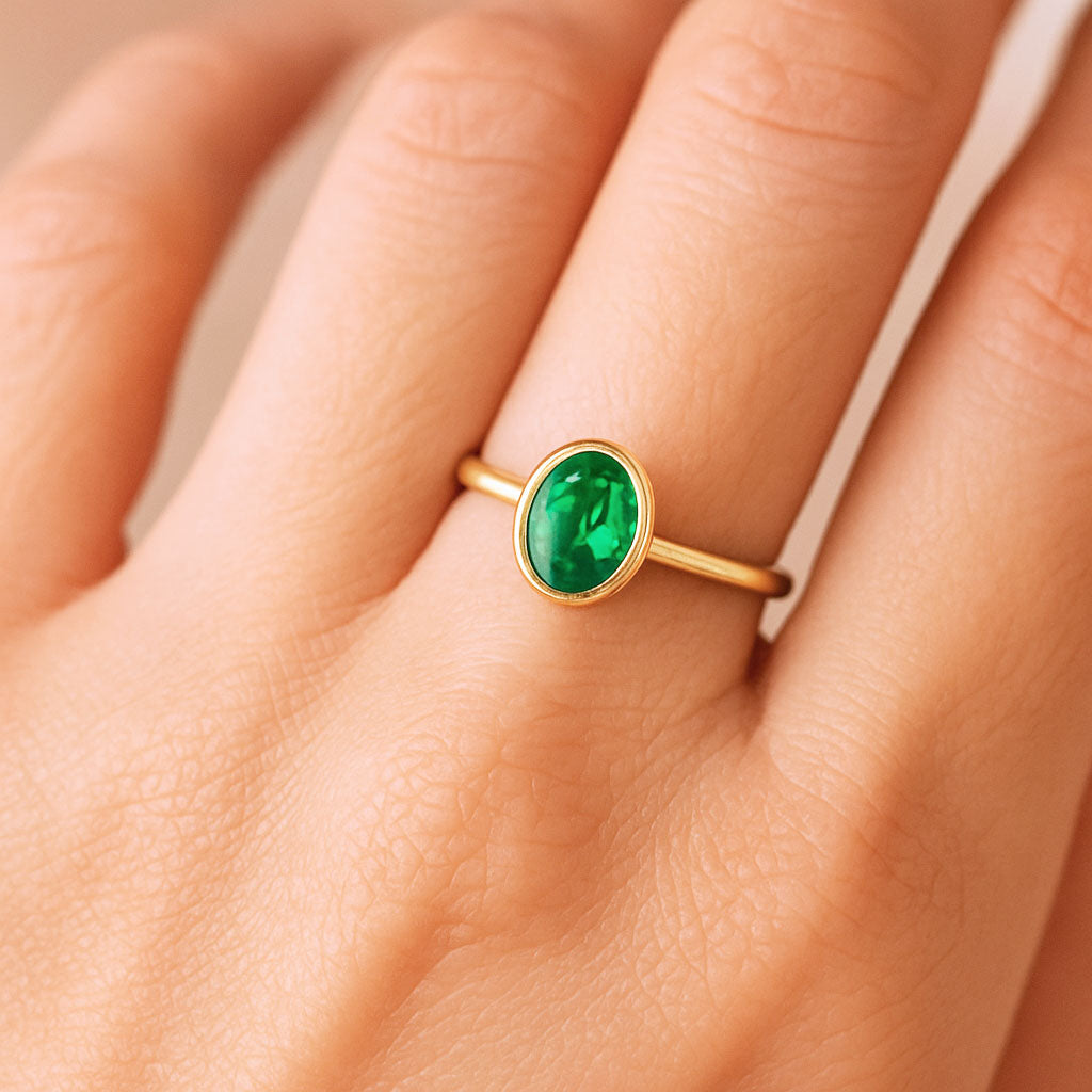 Oval Lab Grown Emerald Loose Stone