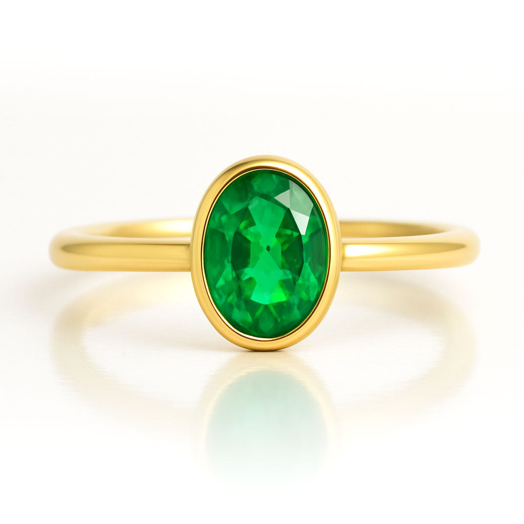 Oval Lab Grown Emerald Loose Stone