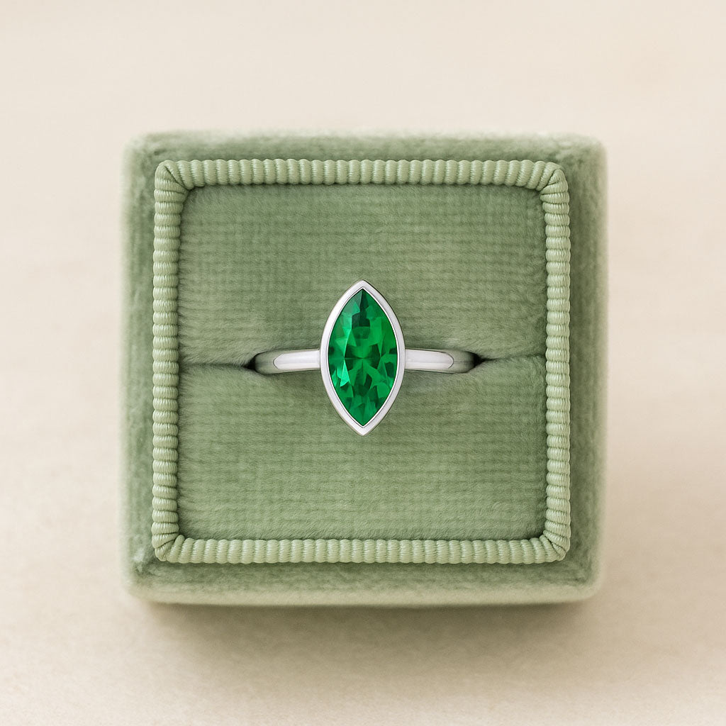 Maquise Lab Grown Emerald Loose Stone