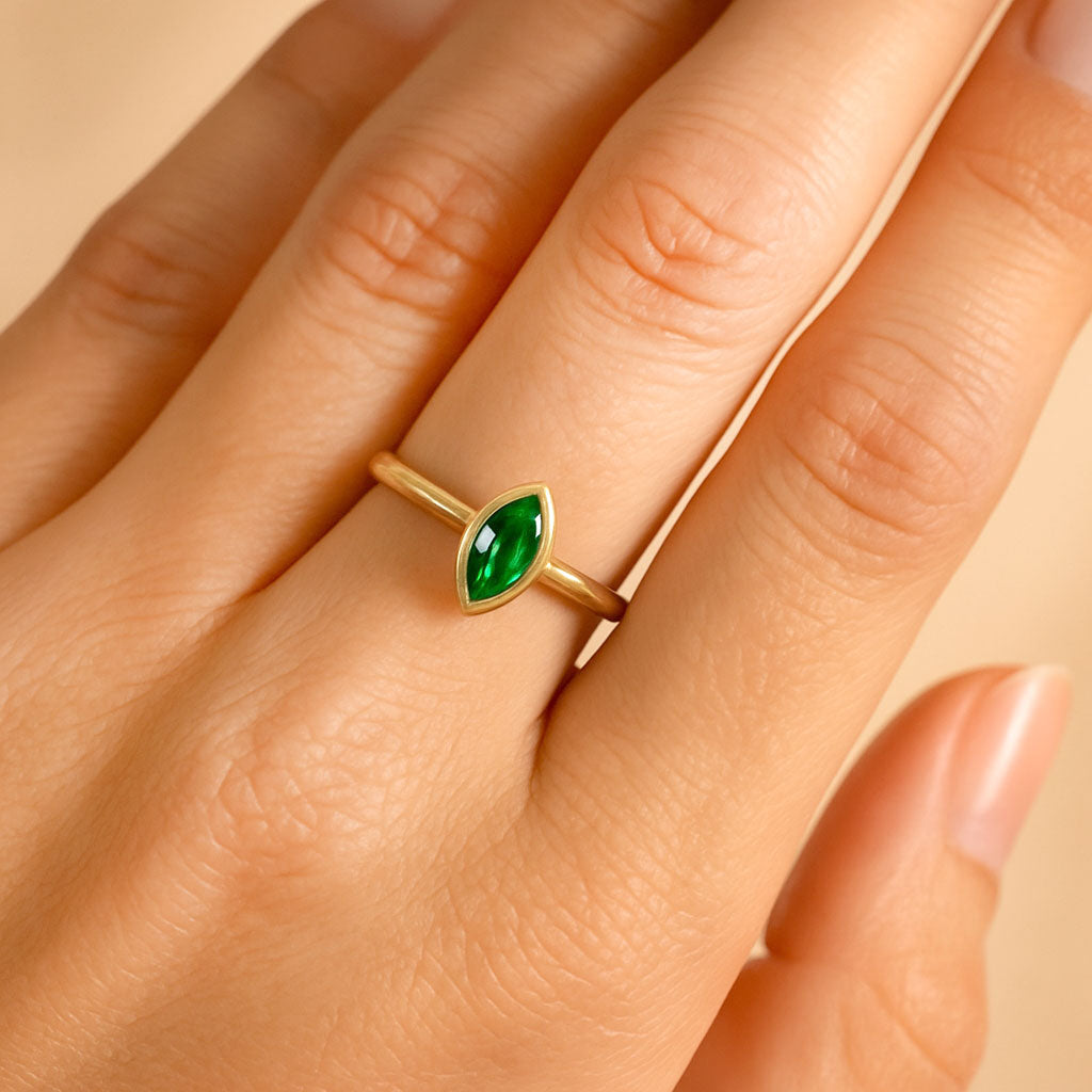 Maquise Lab Grown Emerald Loose Stone