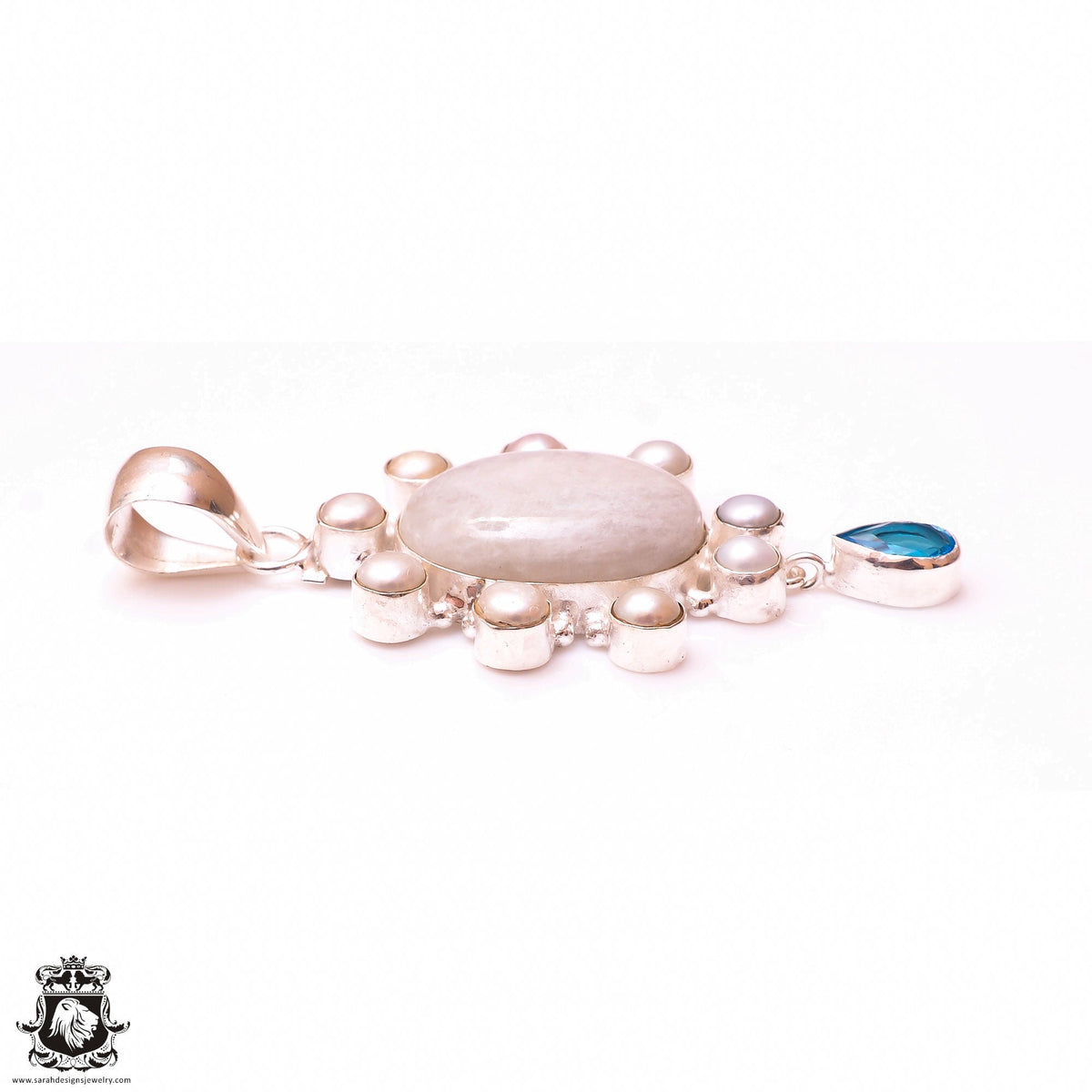 Rainbow Moonstone Pendant & 3MM Italian Chain P10016