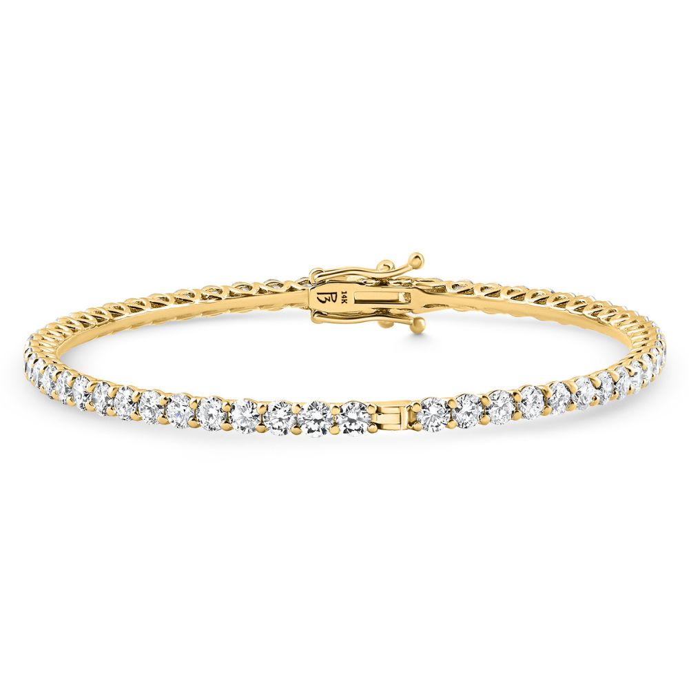 6Ct Diamond Hinged Bangle Bracelet 14k Gold Lab Grown 7"