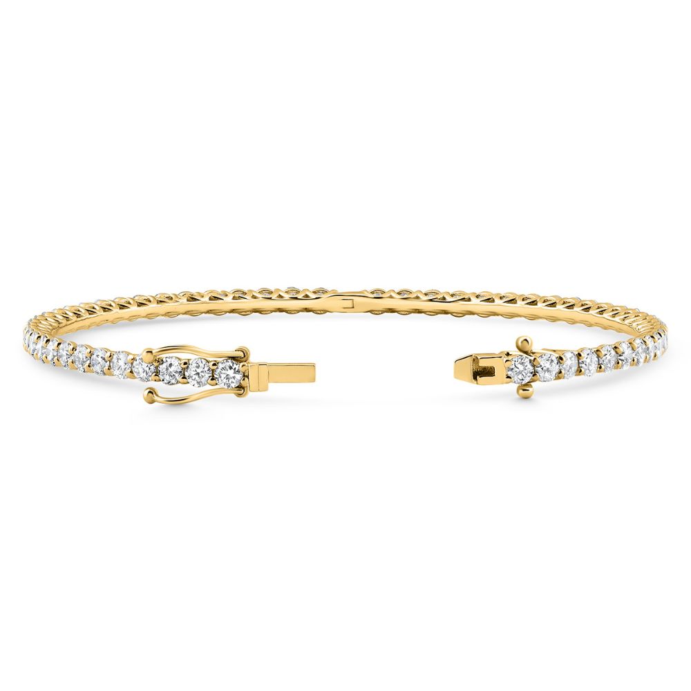 6Ct Diamond Hinged Bangle Bracelet 14k Gold Lab Grown 7"
