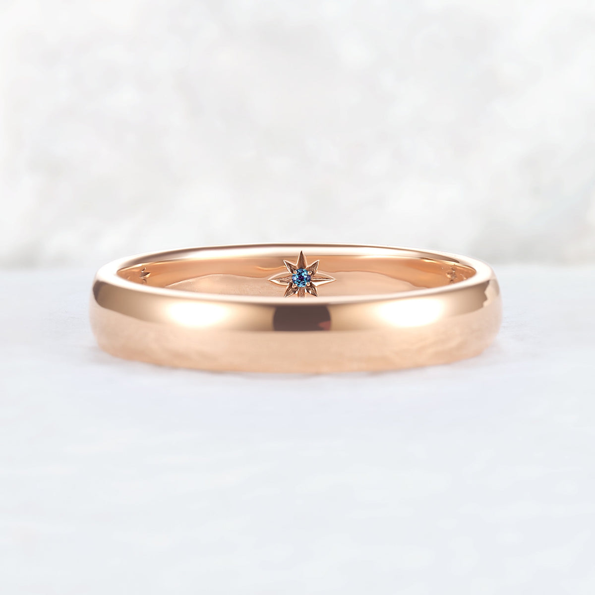 Inner Birthstone Rose Gold Promise Ring – Personalized with Your Stone