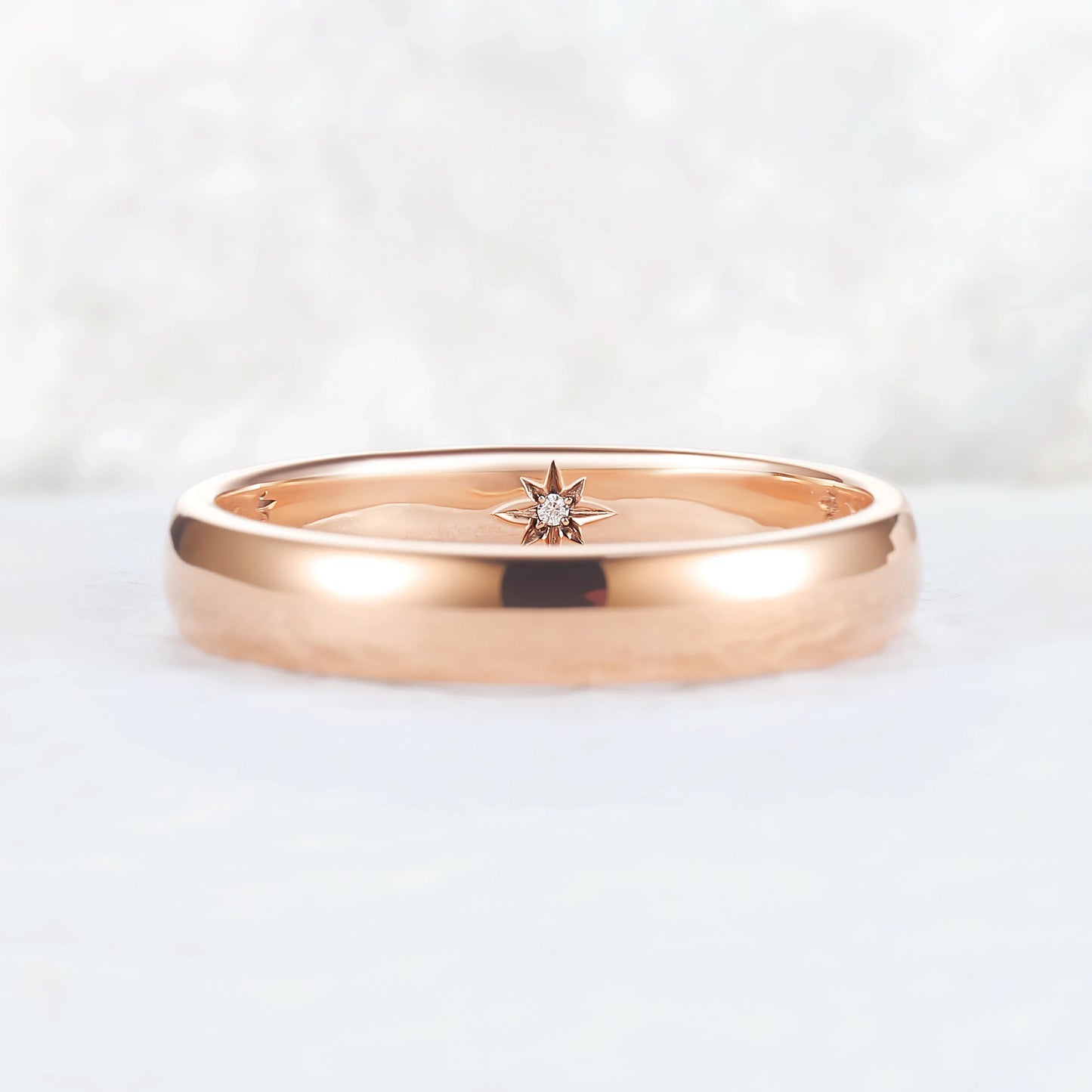 Inner Birthstone Rose Gold Promise Ring – Personalized with Your Stone