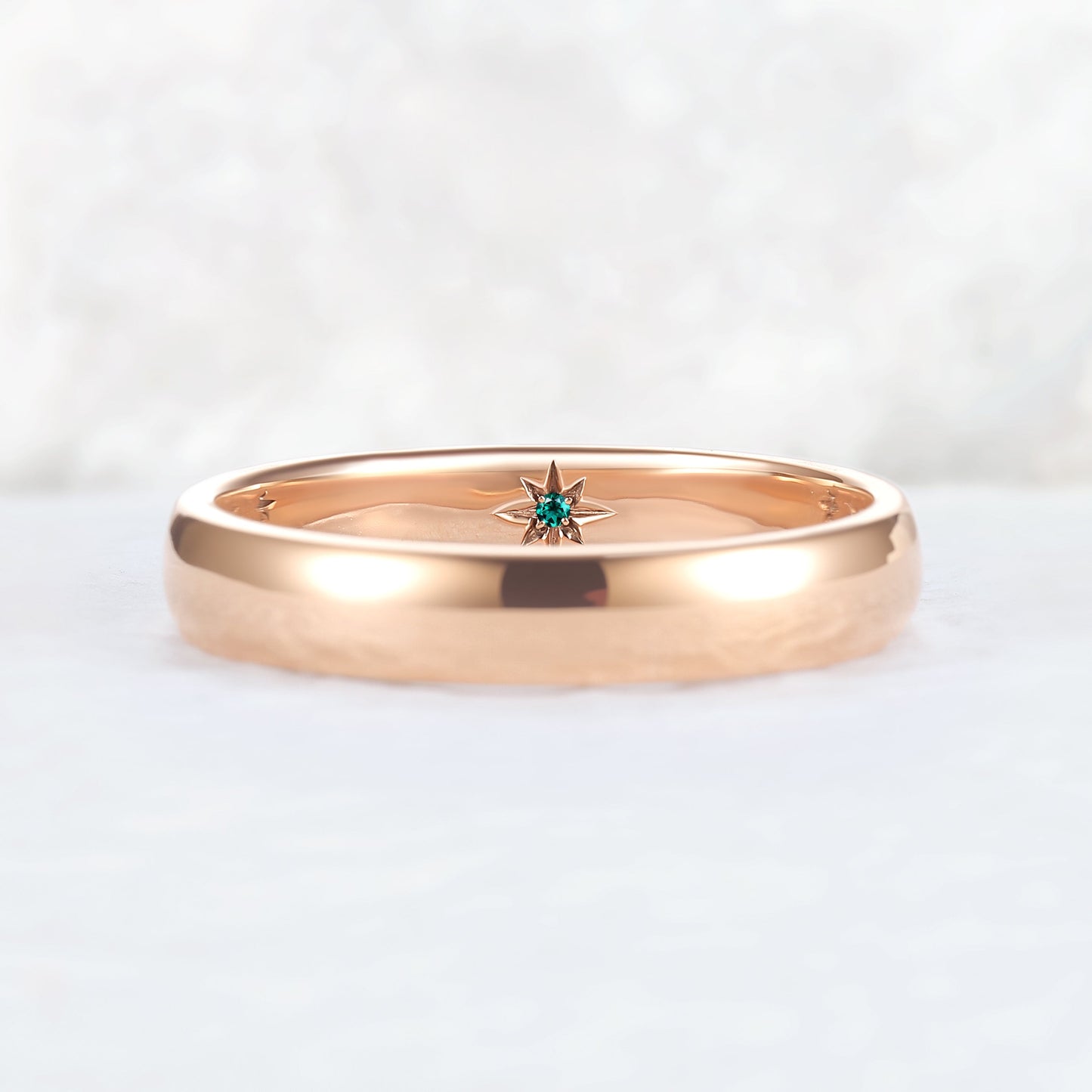 Inner Birthstone Rose Gold Promise Ring – Personalized with Your Stone