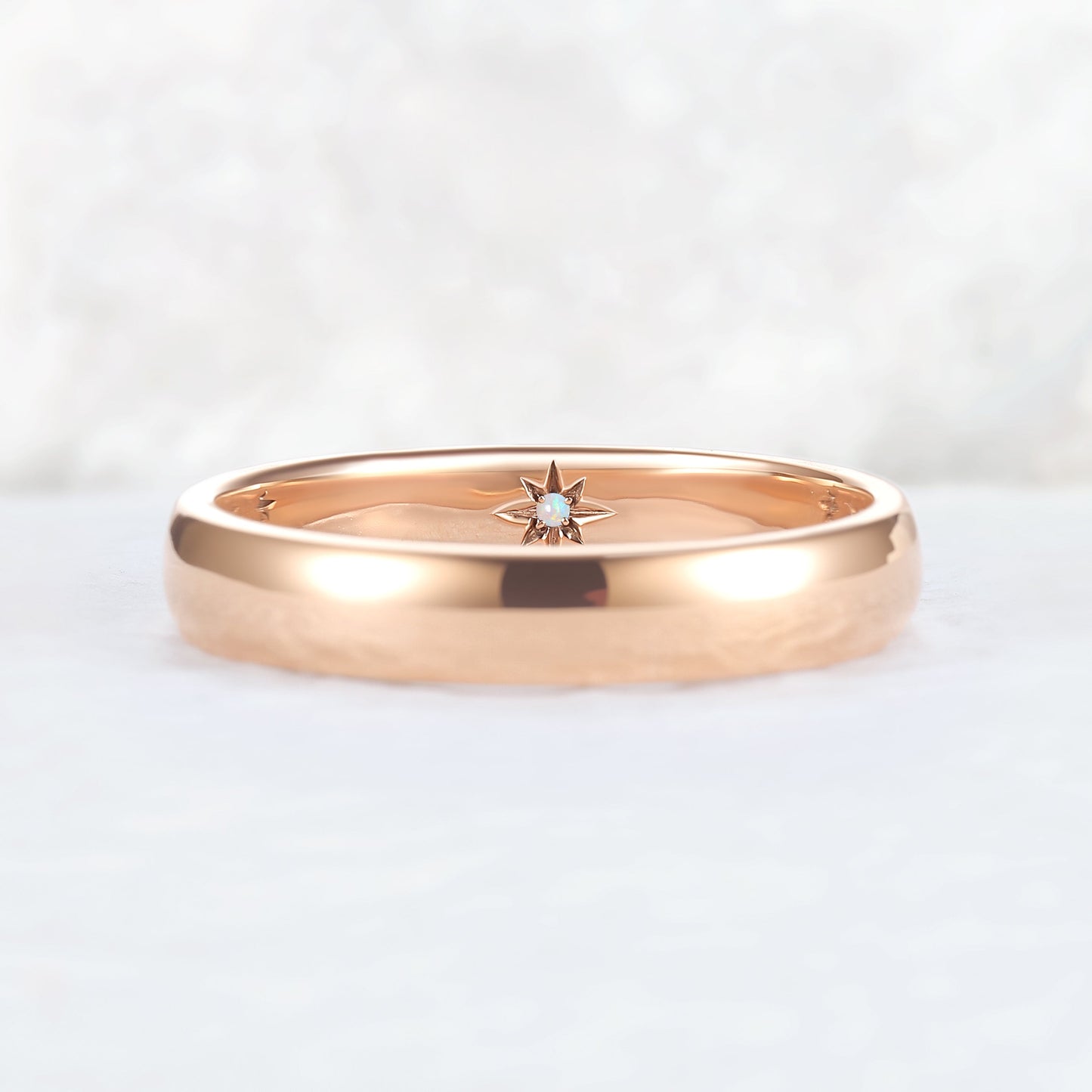 Inner Birthstone Rose Gold Promise Ring – Personalized with Your Stone